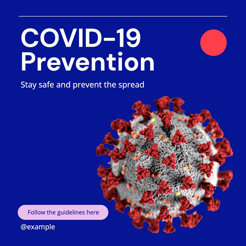 Covid-19 prevention Instagram post template, editable text