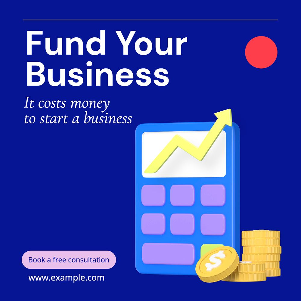 Business funding Instagram post template, editable text