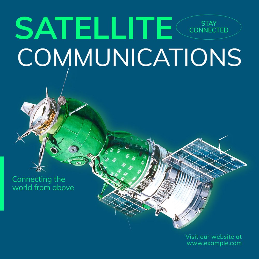 Satellite technology Instagram post template, editable text