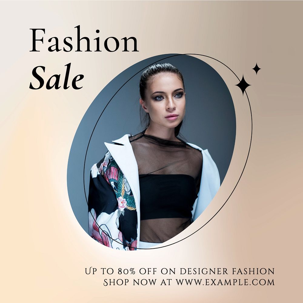 Fashion sale Instagram post template, editable text