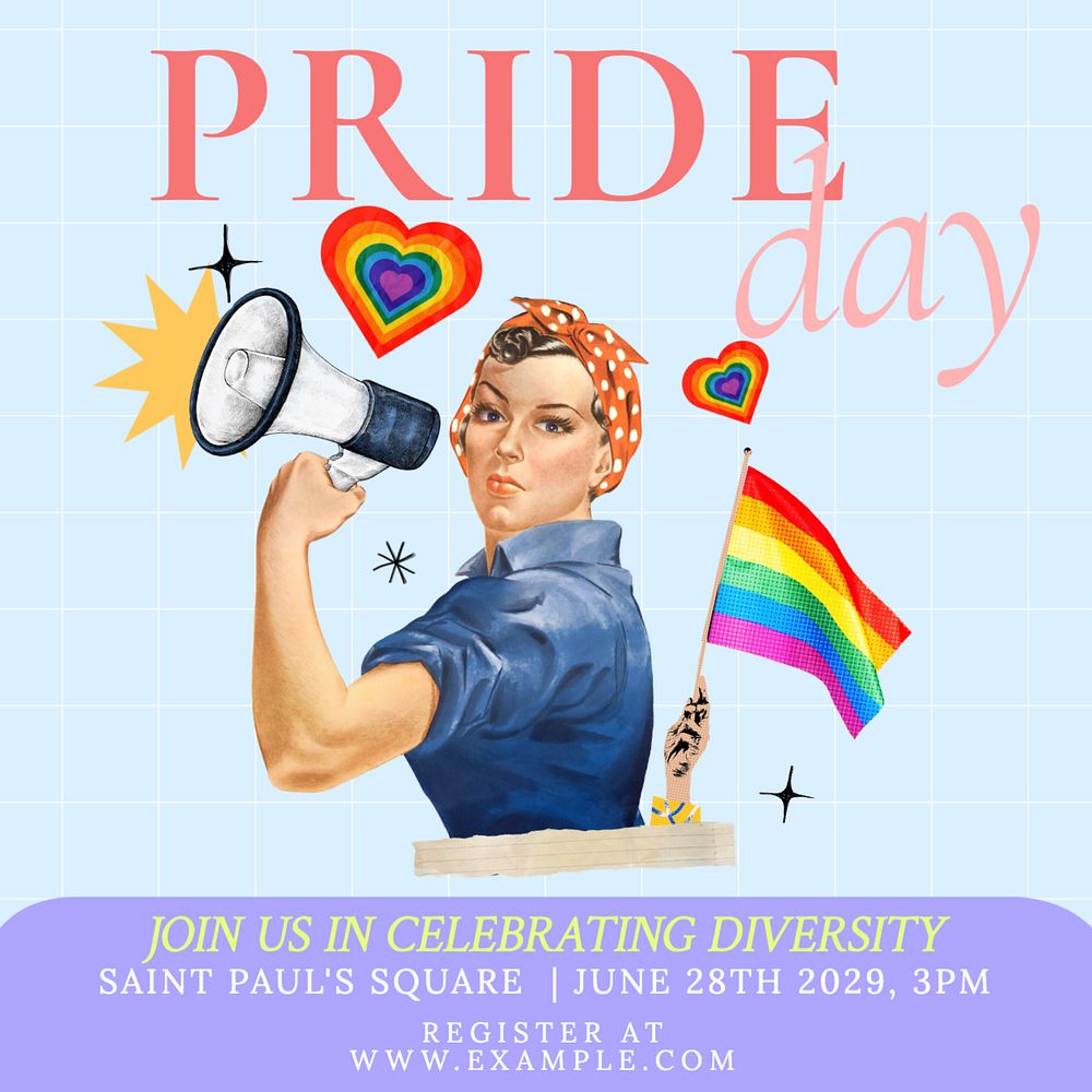 Pride day Instagram post template