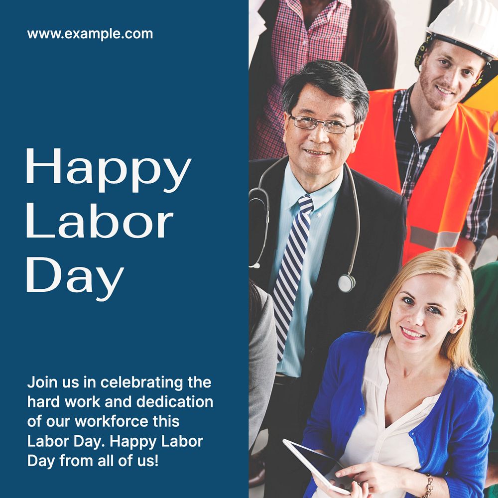 Happy labor day Instagram post template, editable text