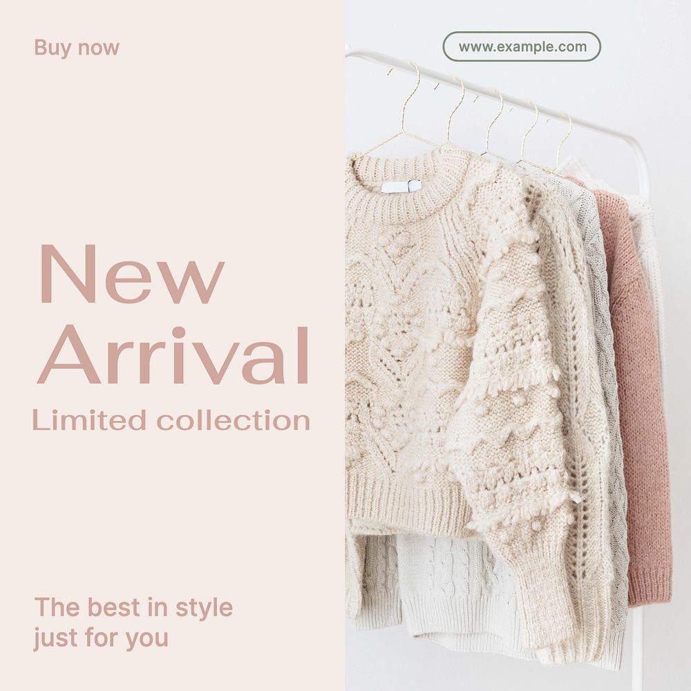 New arrival Instagram post template, editable text