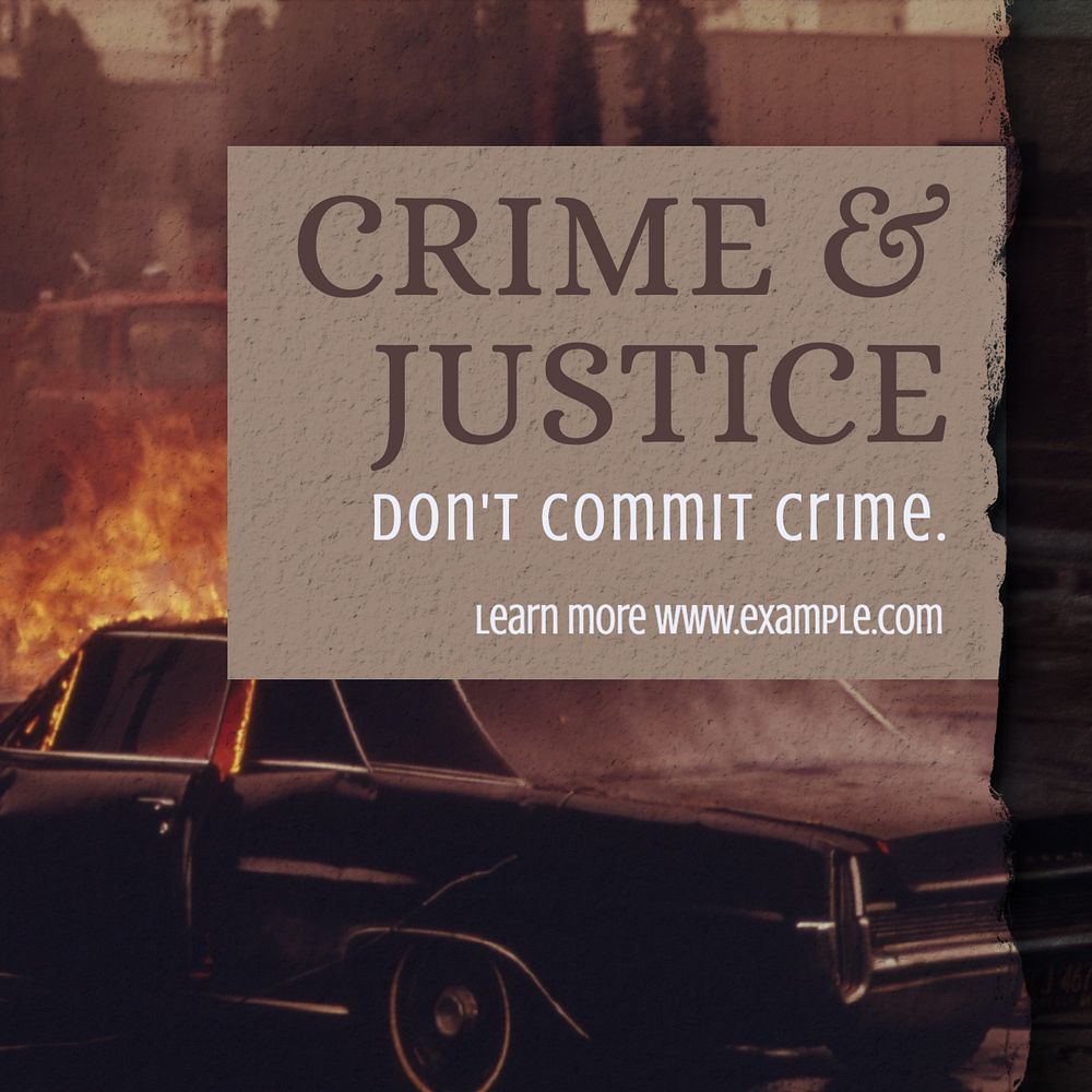 Crime & justice Instagram post template, editable text