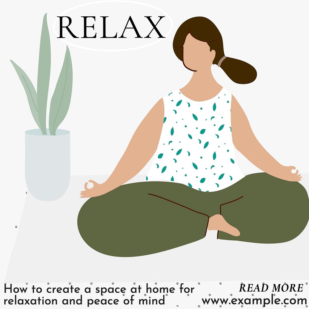 Relax at home Instagram post template, editable text