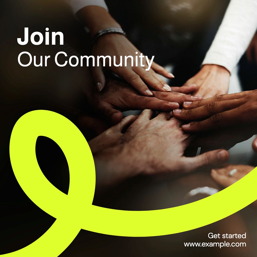 Join our community Instagram post template, editable text