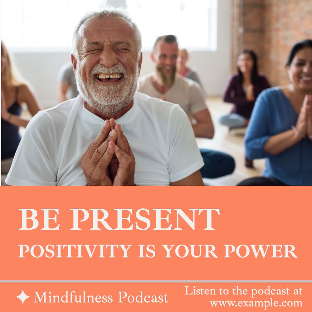 Be present Instagram post template, editable text