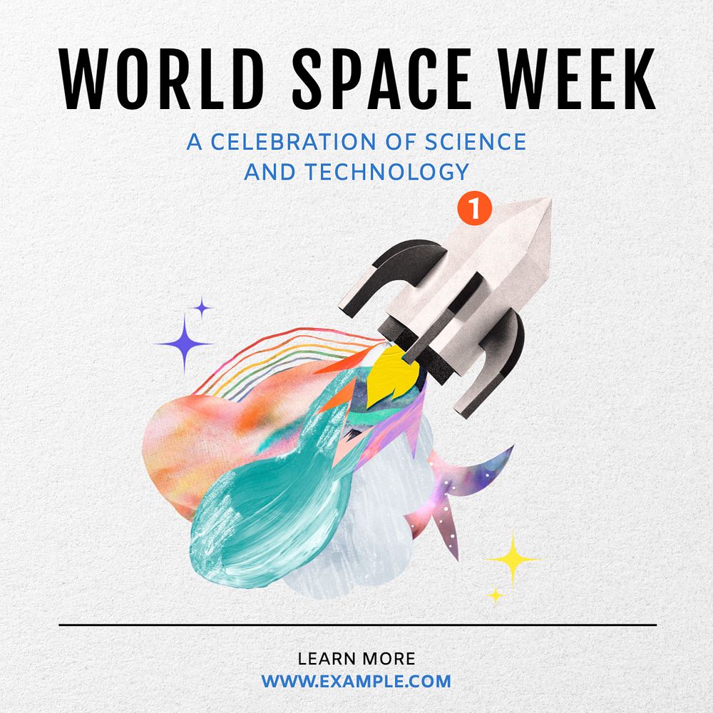 World space week Instagram post template, editable text