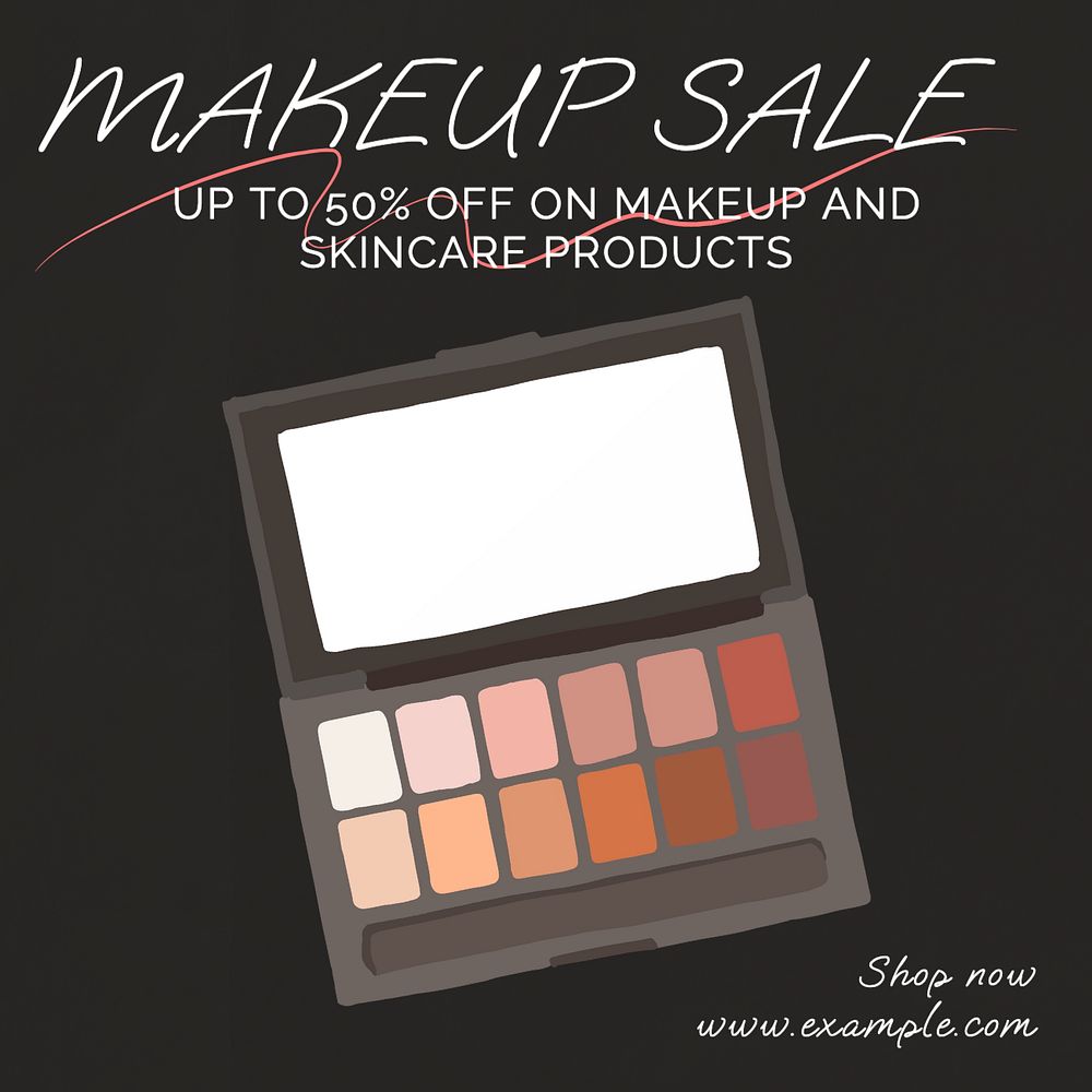 Makeup sale Instagram post template, editable text