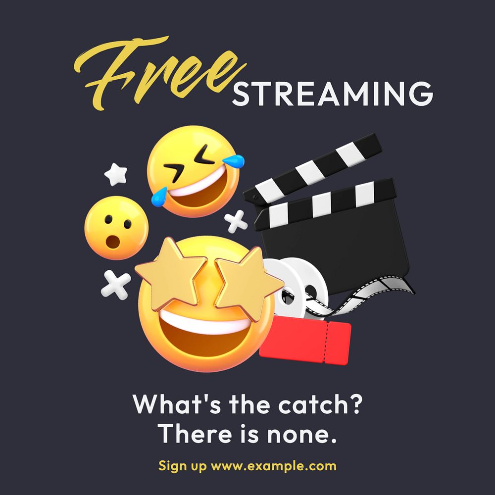 Free streaming Instagram post template, editable text