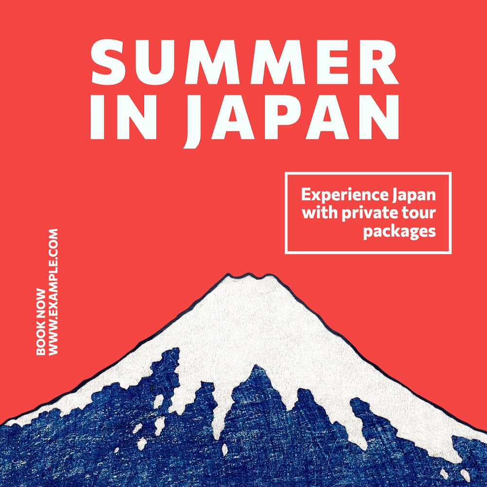 Summer in Japan Instagram post template, editable design