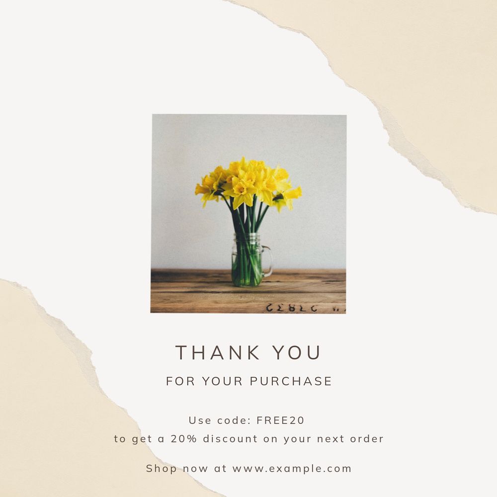 Thank you customers post template, editable social media design