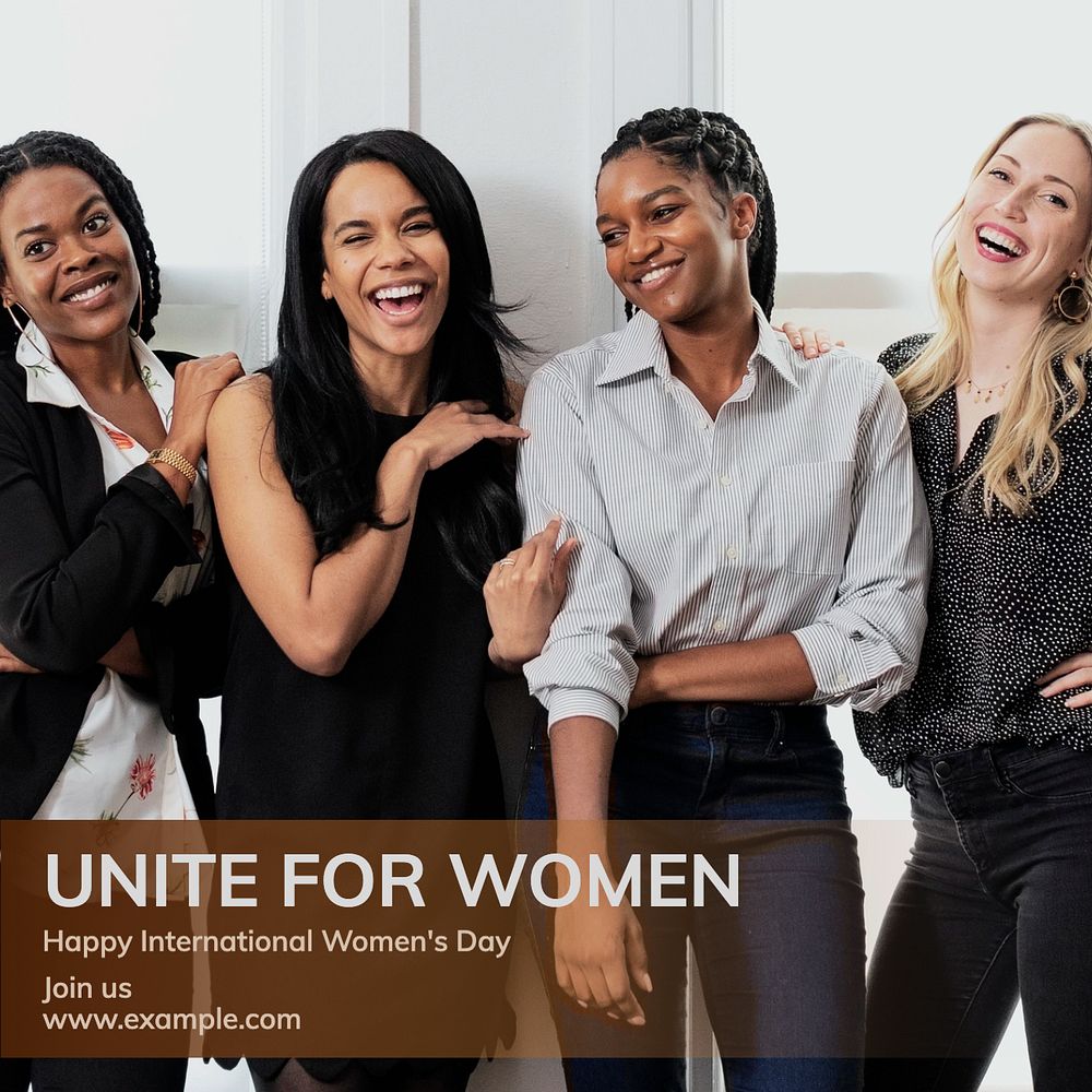 Unite for women Instagram post template, editable text