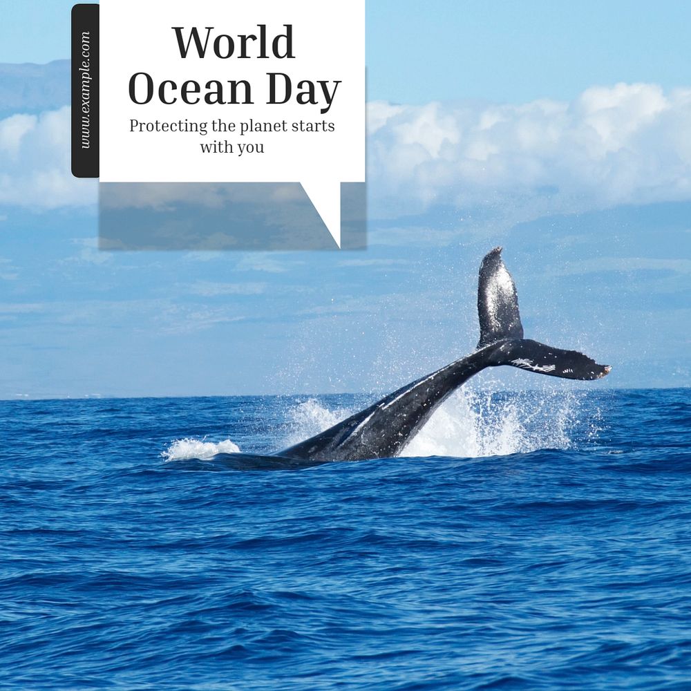 World ocean day Instagram post template, editable text