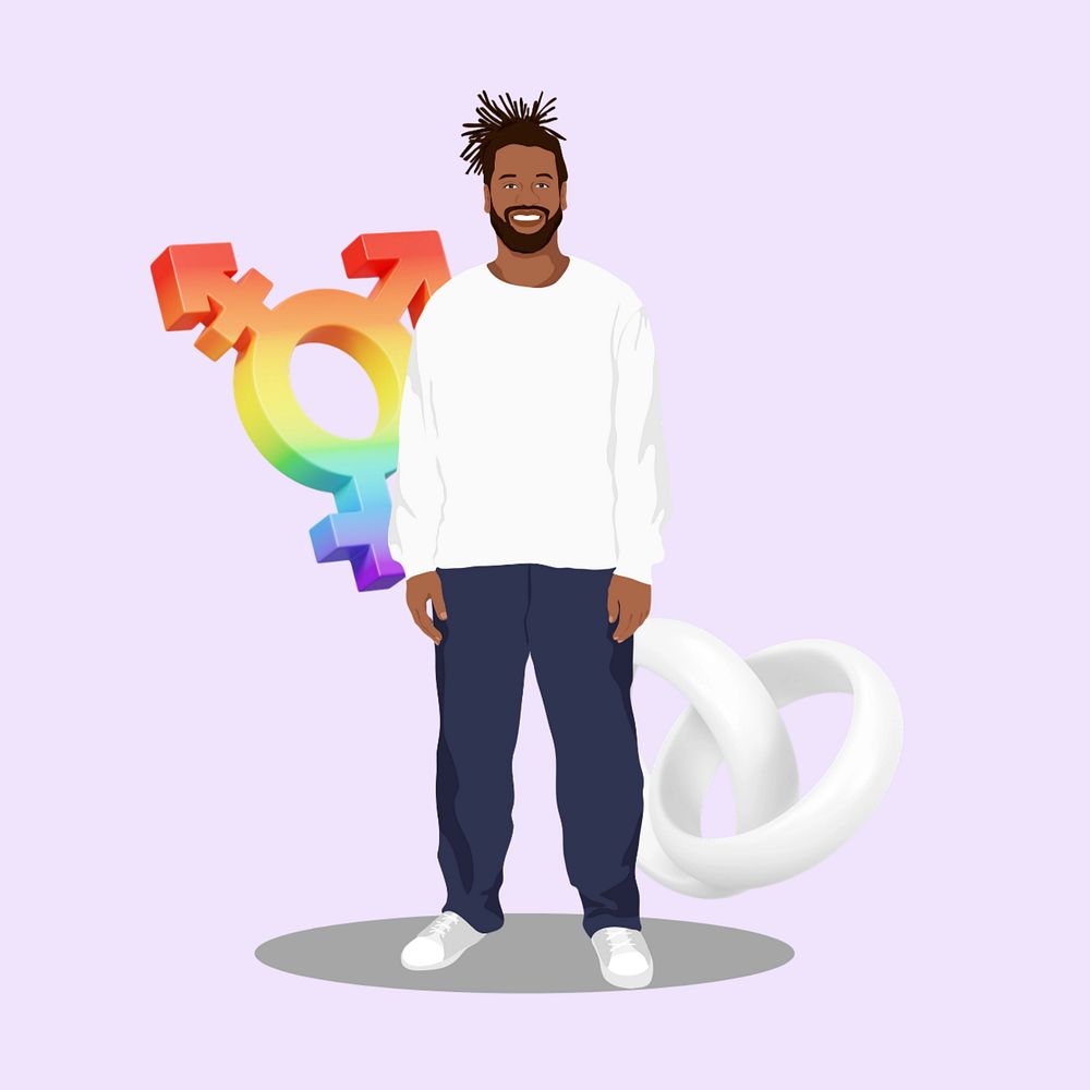 Lgbtq love  collage element, vector illustration