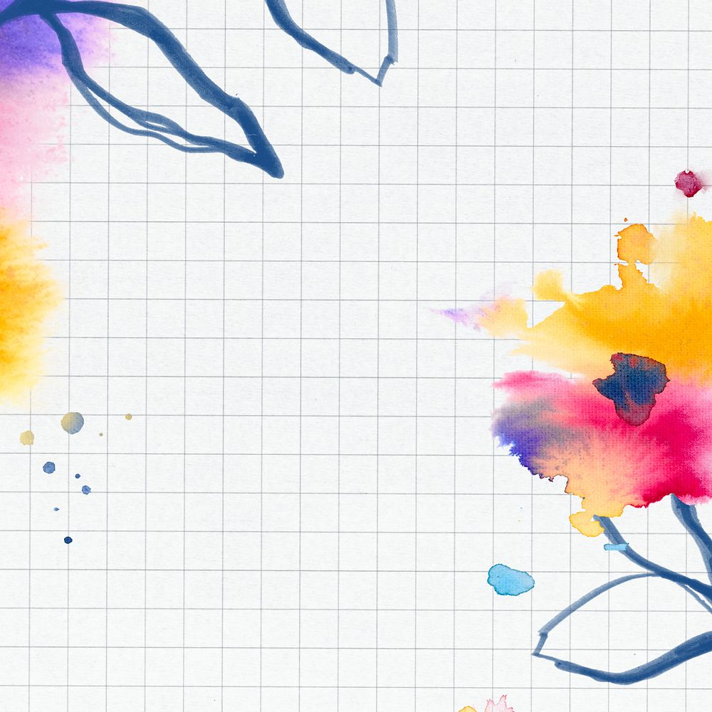 Abstract watercolor background psd creative flower, editable design