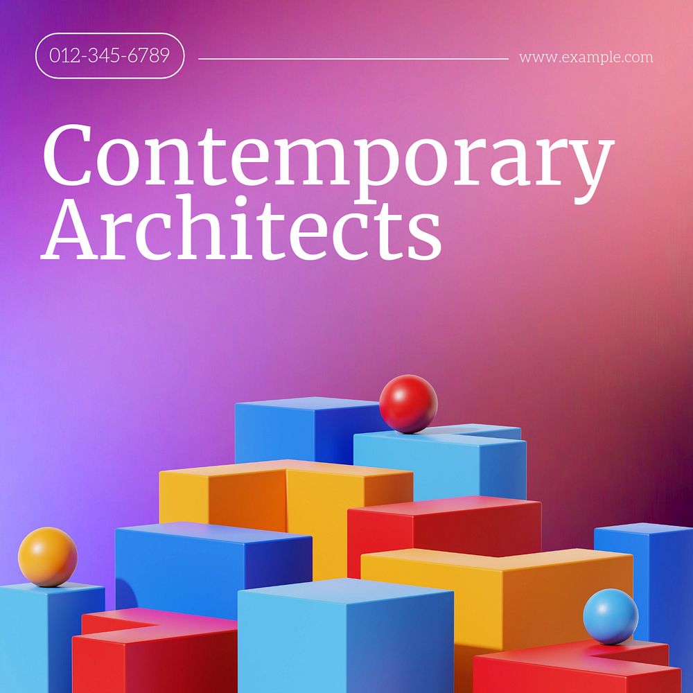 Contemporary architects Instagram post template, editable text