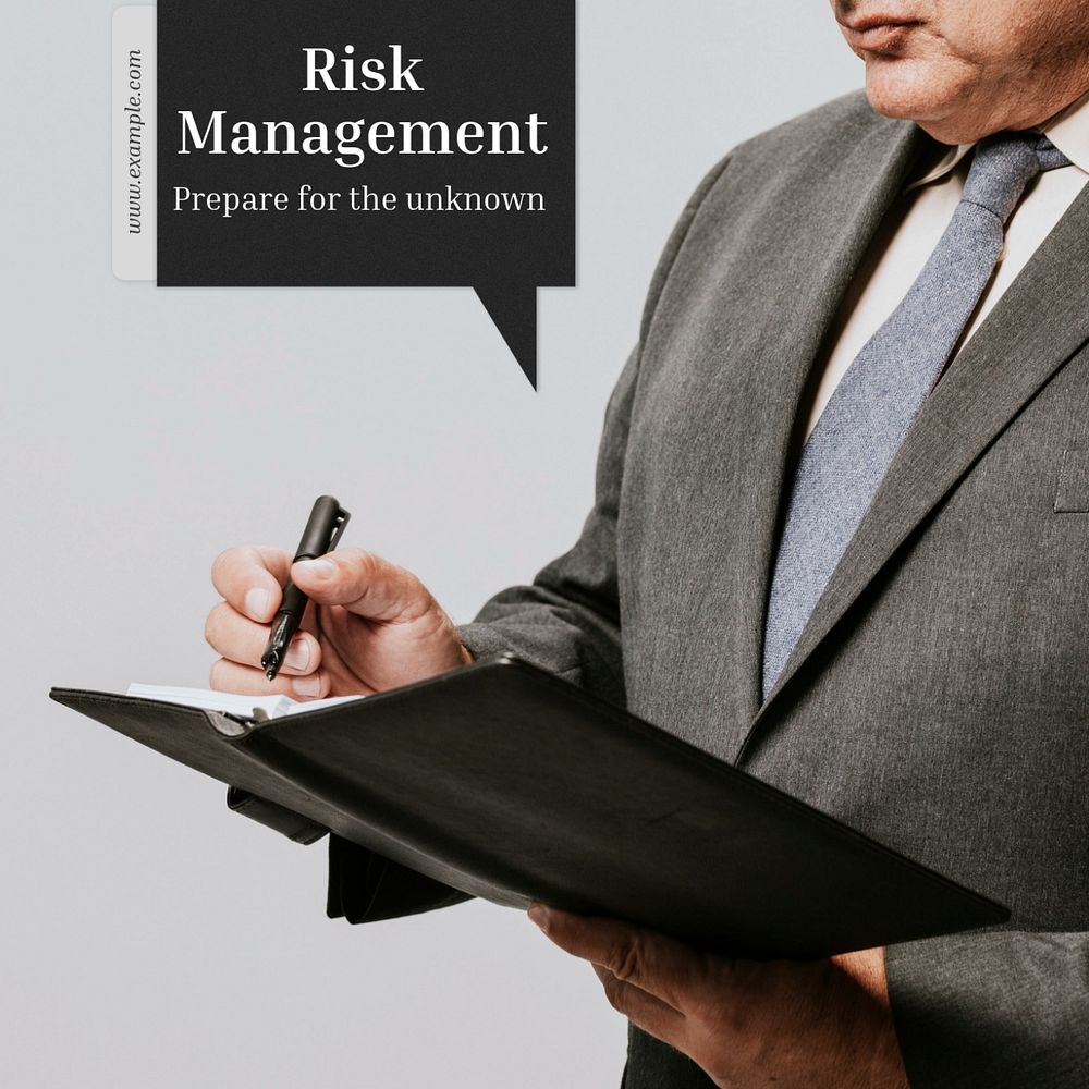 Business risk Instagram post template, editable text