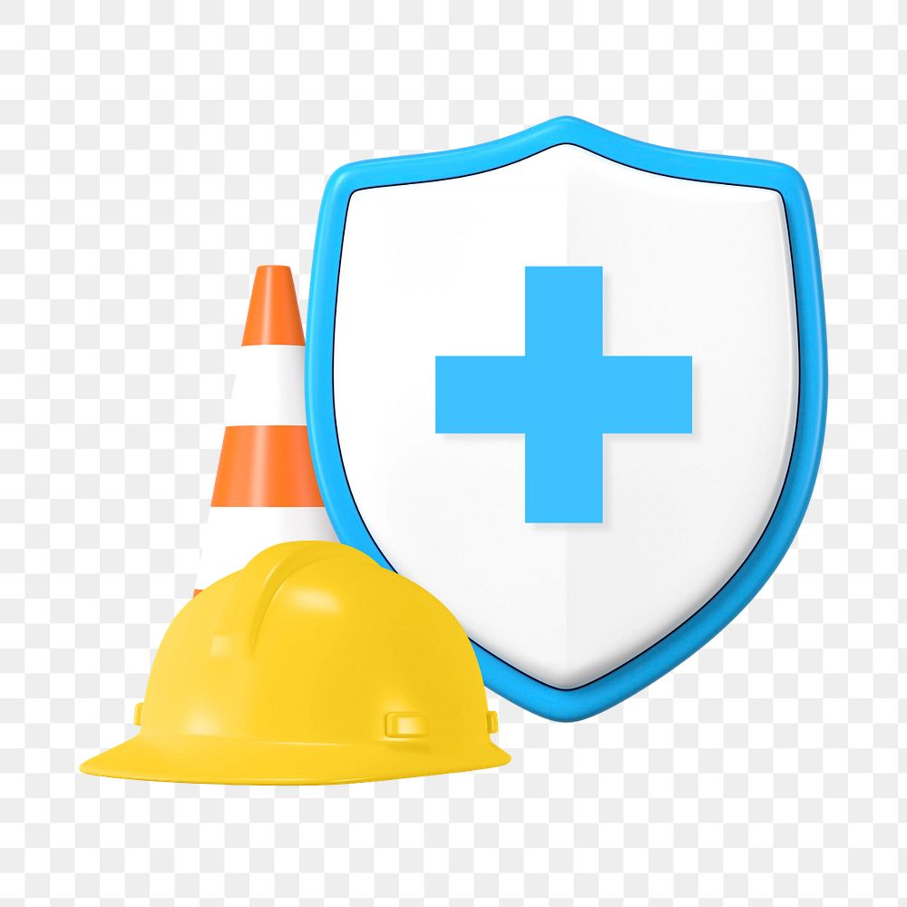 3D safety insurance, element editable illustration