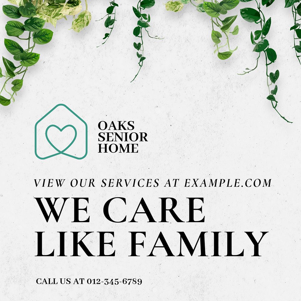 Senior home Instagram post template, editable text