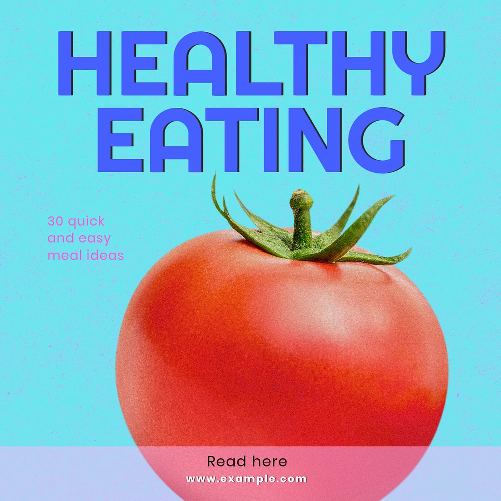 Healthy eating Facebook post template, editable design