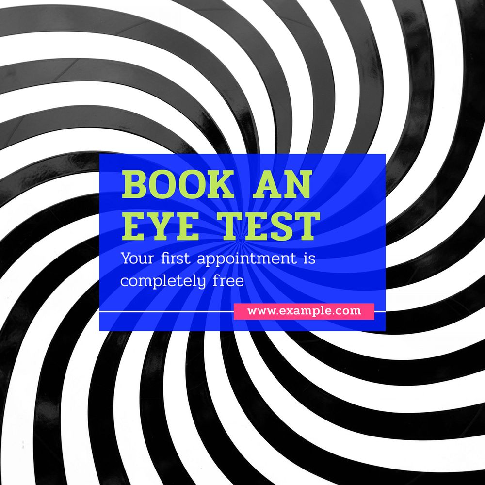 Eye test Instagram post template, editable text