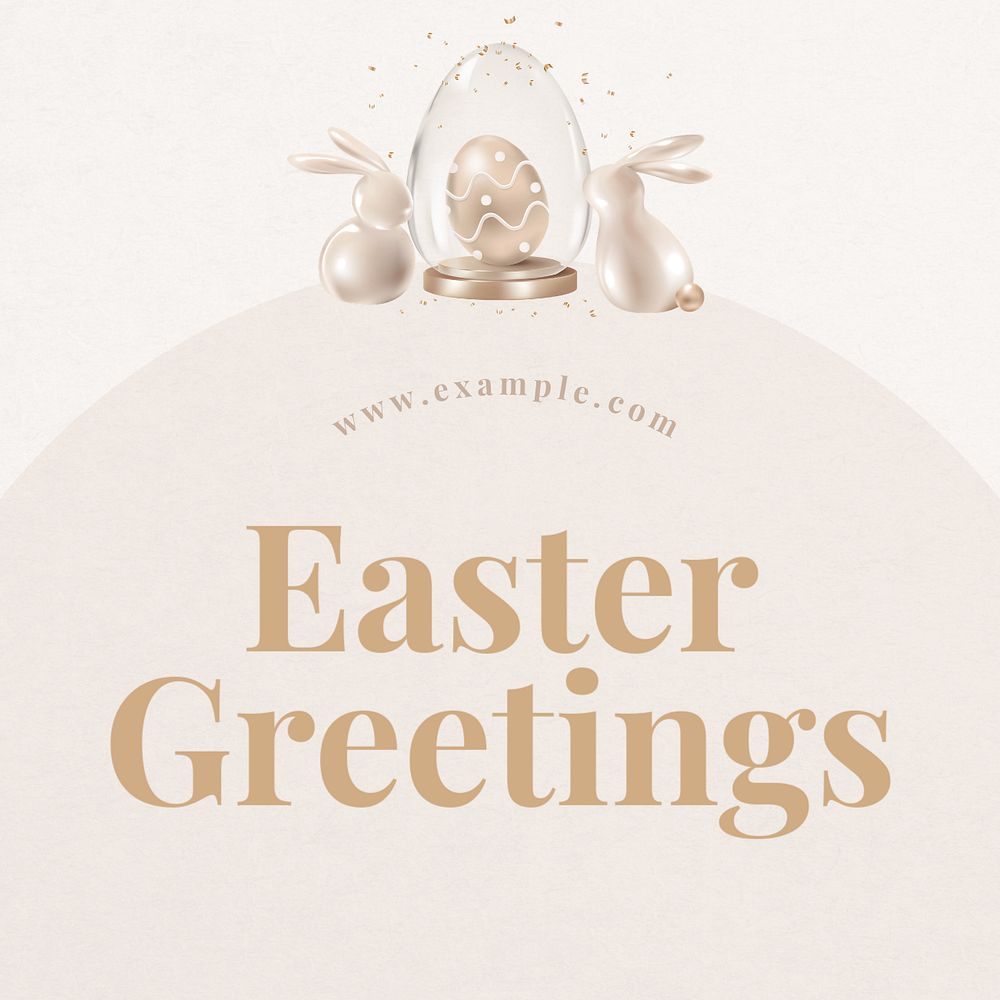 Easter greetings Instagram post template, editable text