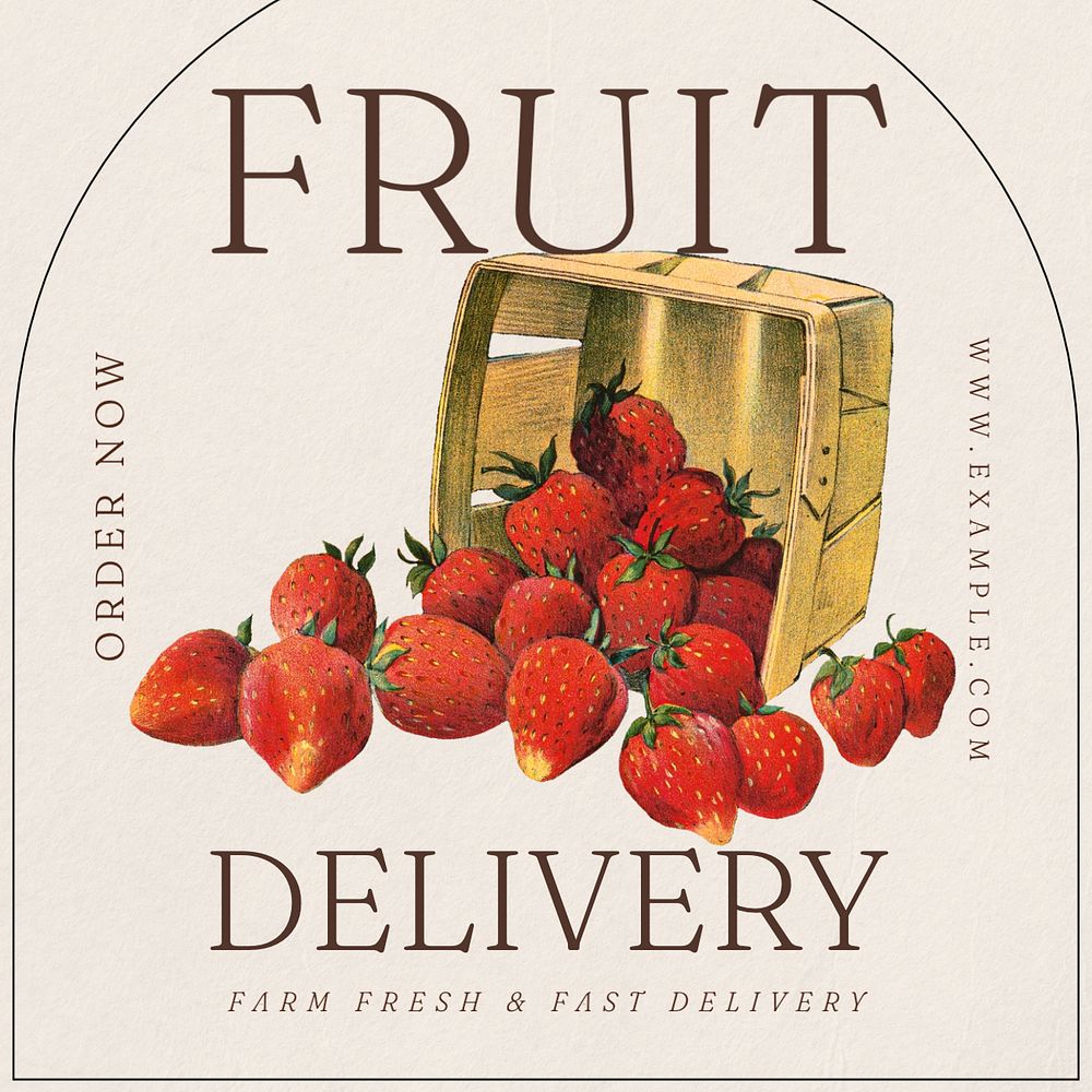 Fruit delivery Instagram post template, editable text