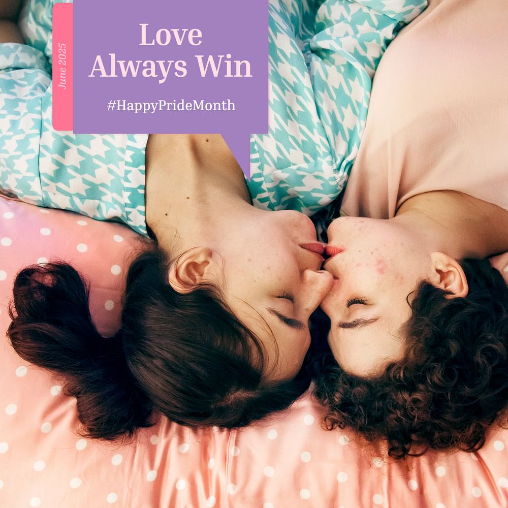 Love always win Instagram post template, editable text