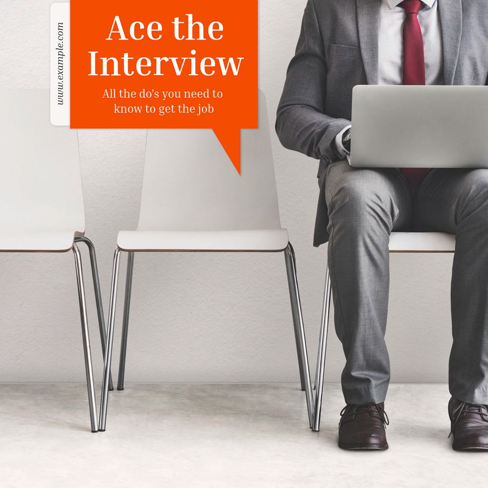 Interview tips Instagram post template, editable text