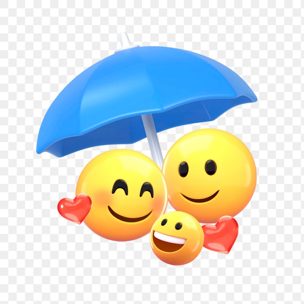 3D family insurance emoticon, element editable illustration