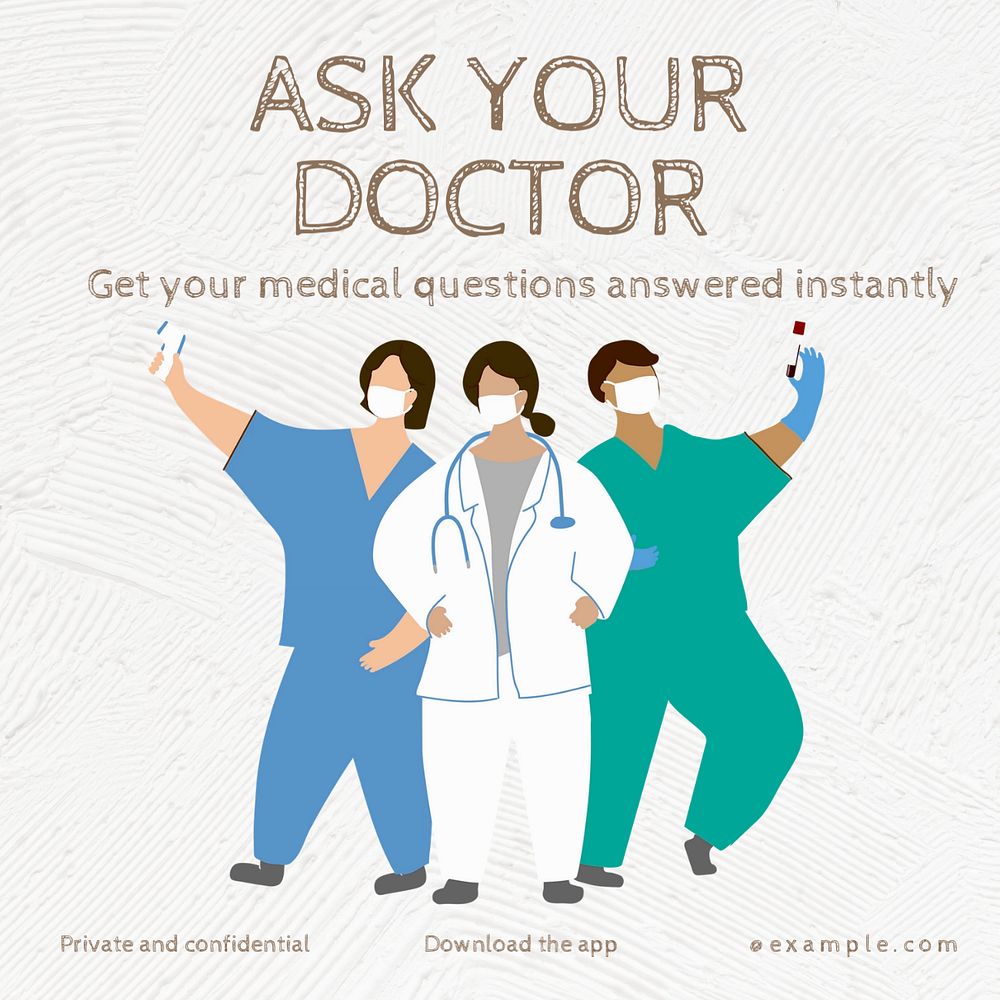 Ask your doctor Instagram post template, editable text