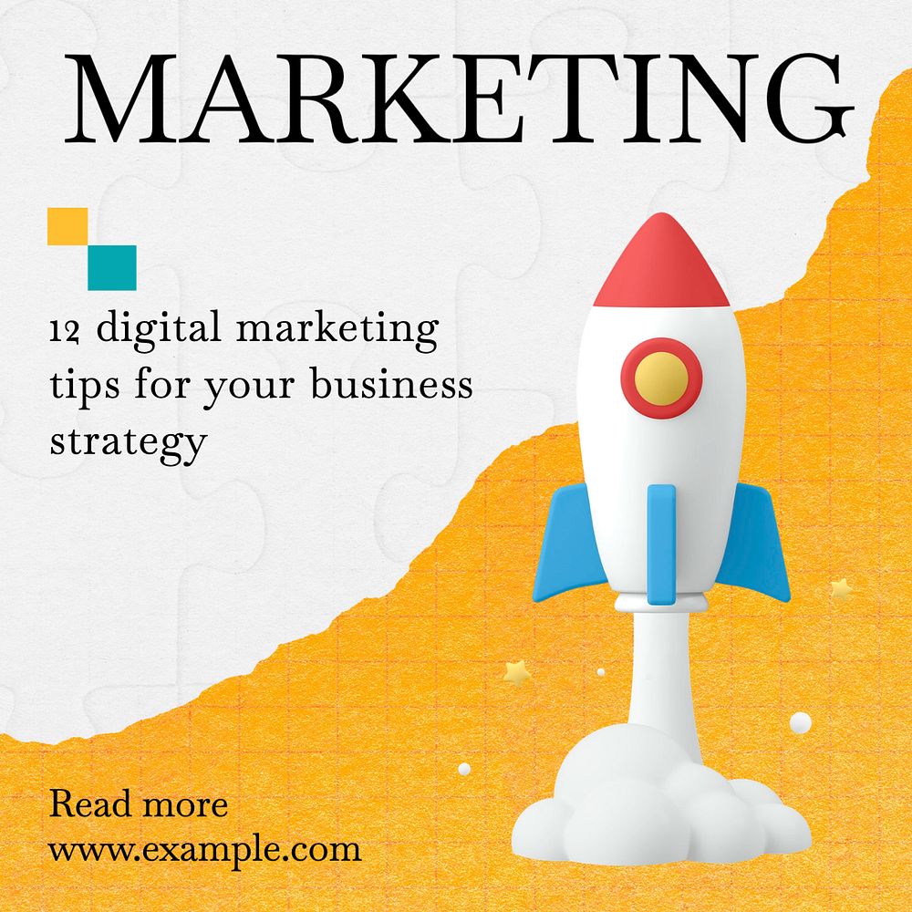 Digital marketing Instagram post template, editable text