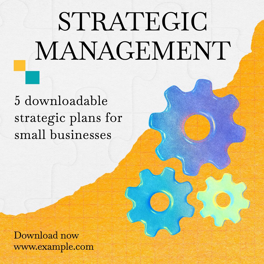 Strategic management Instagram post template, editable text