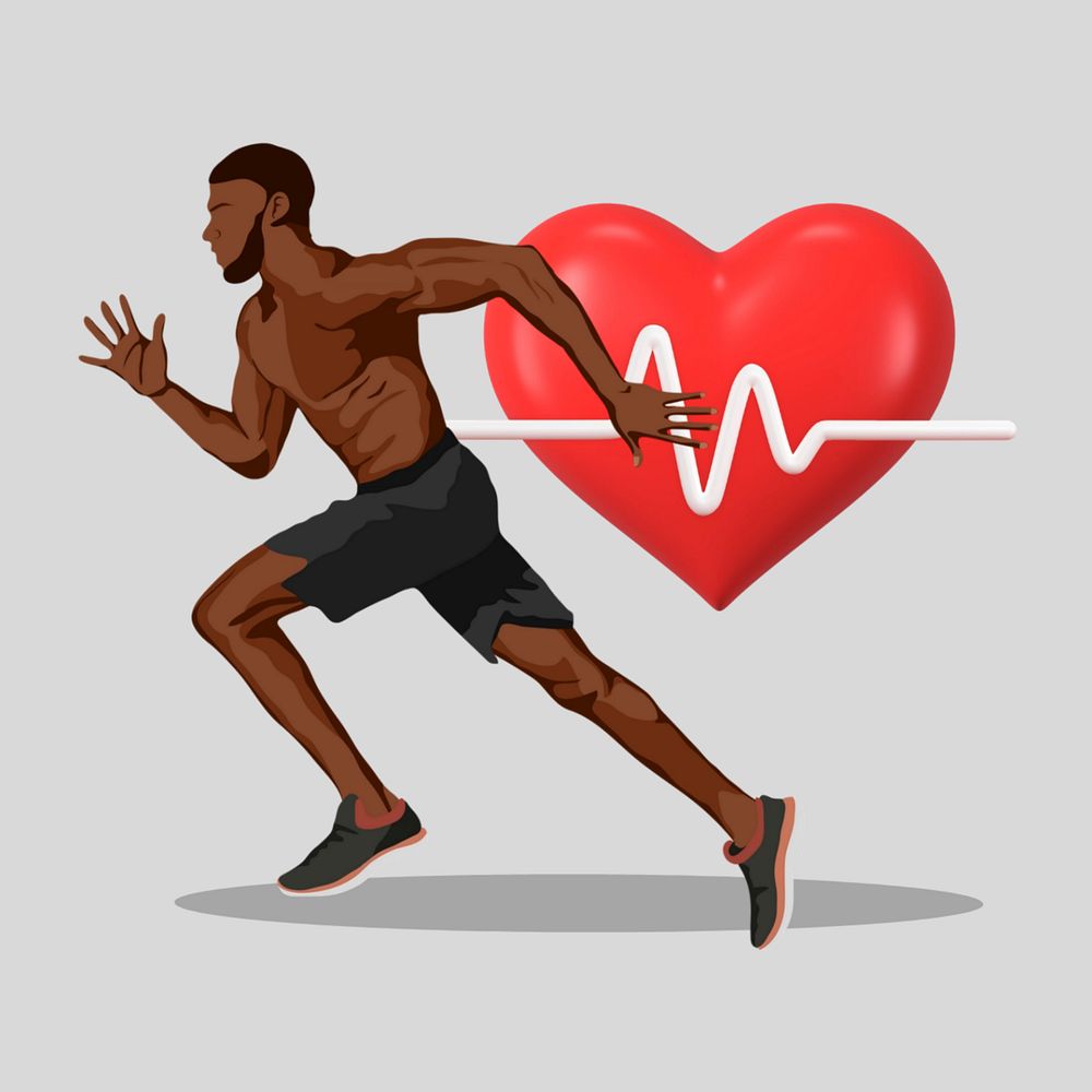 Cardio running  collage element, health & wellness vector illustration