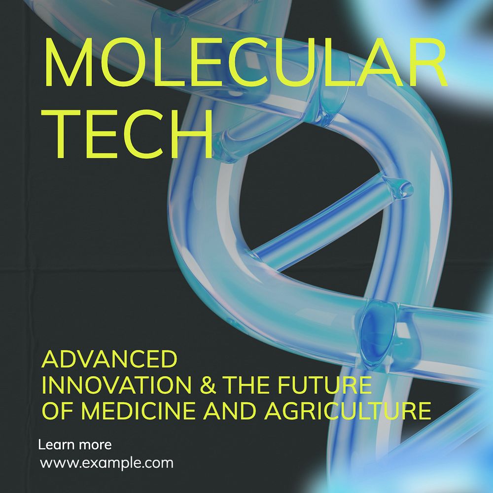 Molecular tech Instagram post template, editable text