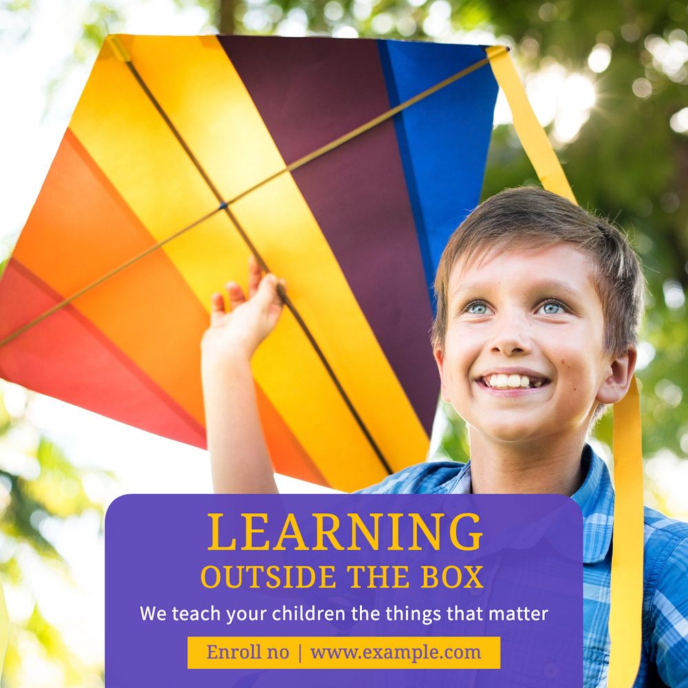 Learning Instagram post template, editable text