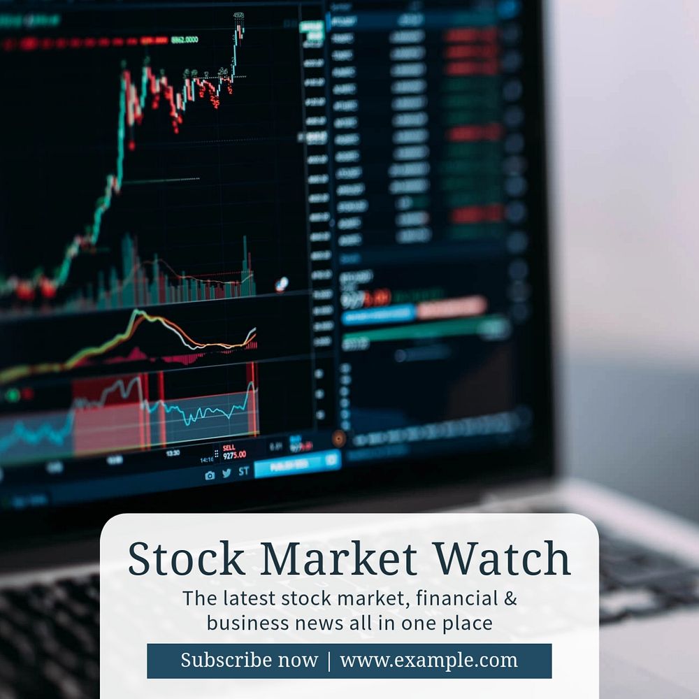 Stock Market Watch Instagram post template, editable text