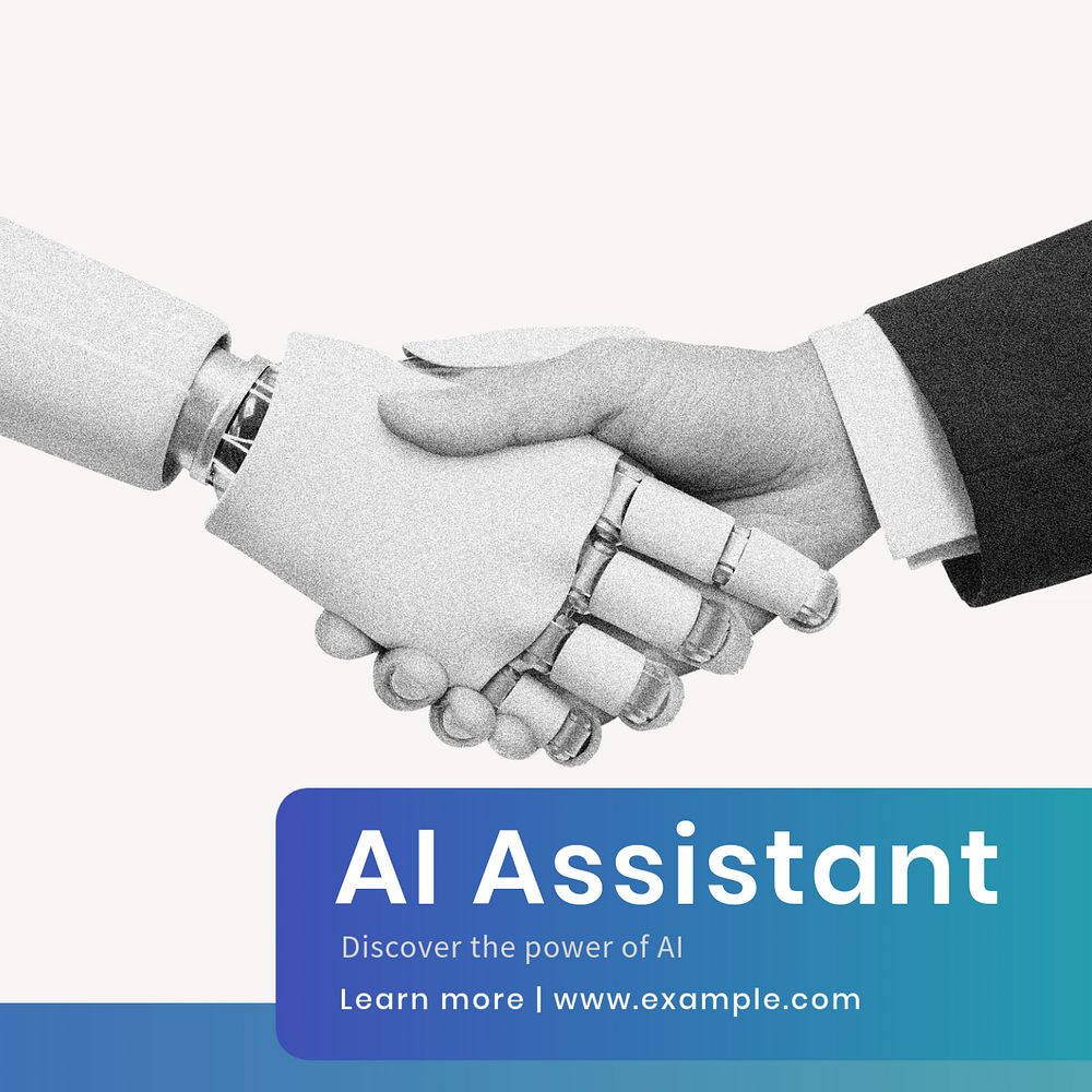 AI assistant Instagram post template, editable text
