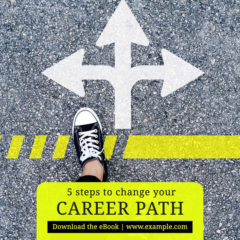 Changing career Instagram post template, editable text