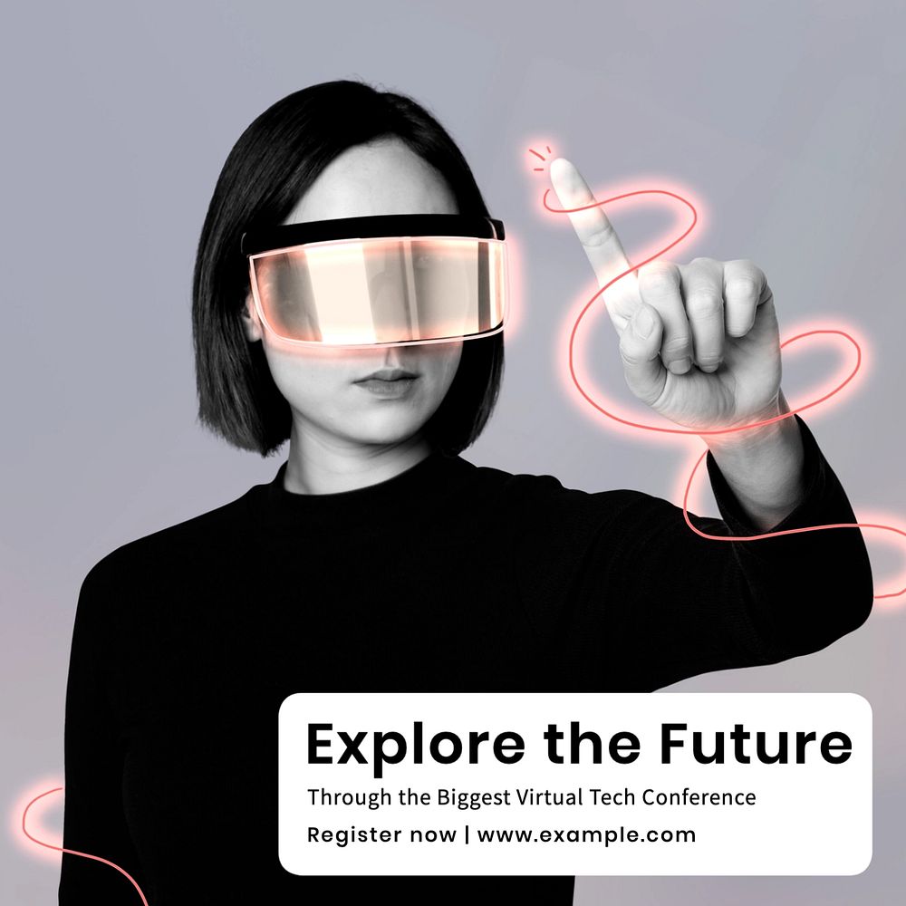 Explore the future Instagram post template, editable text