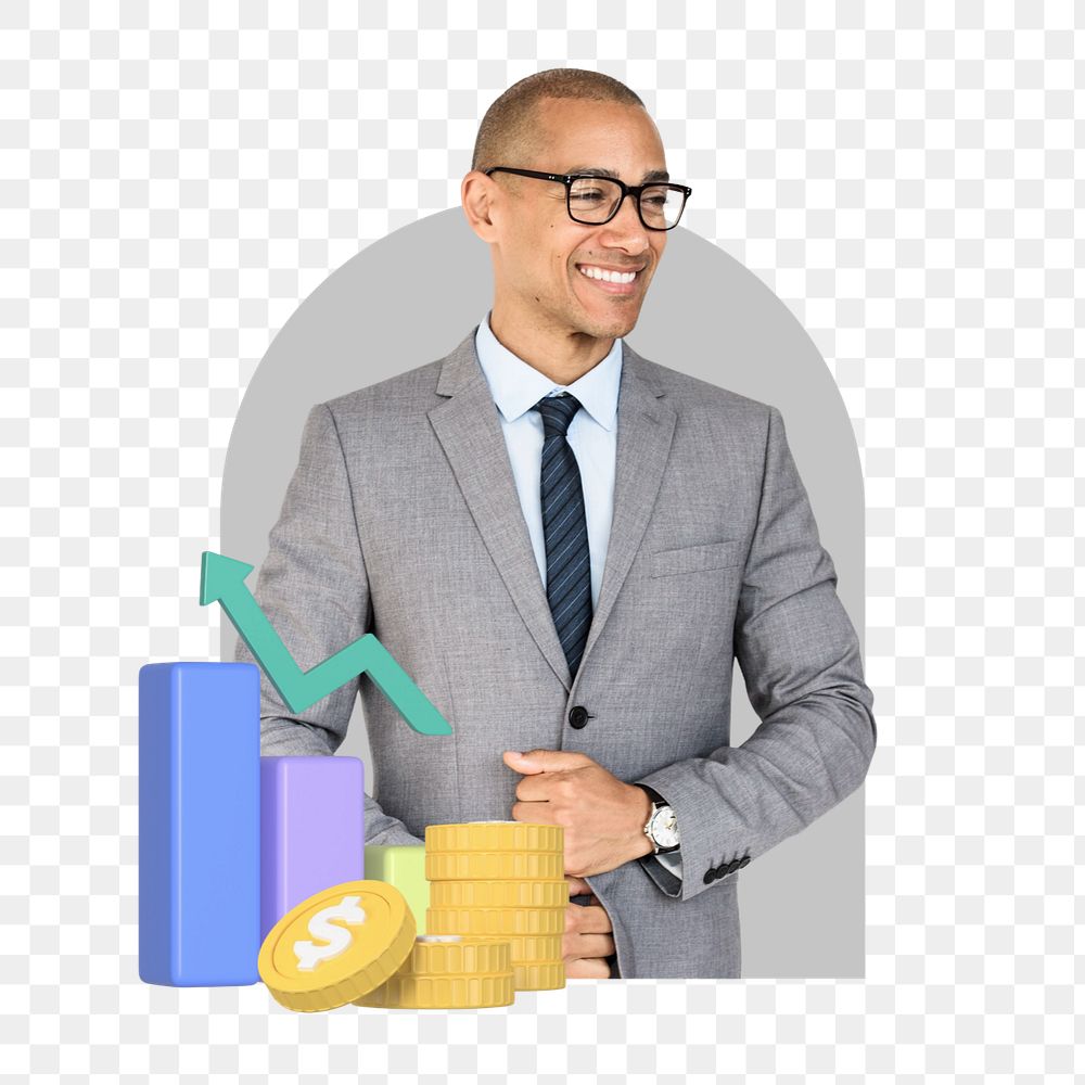 Png financial success editable element, transparent background