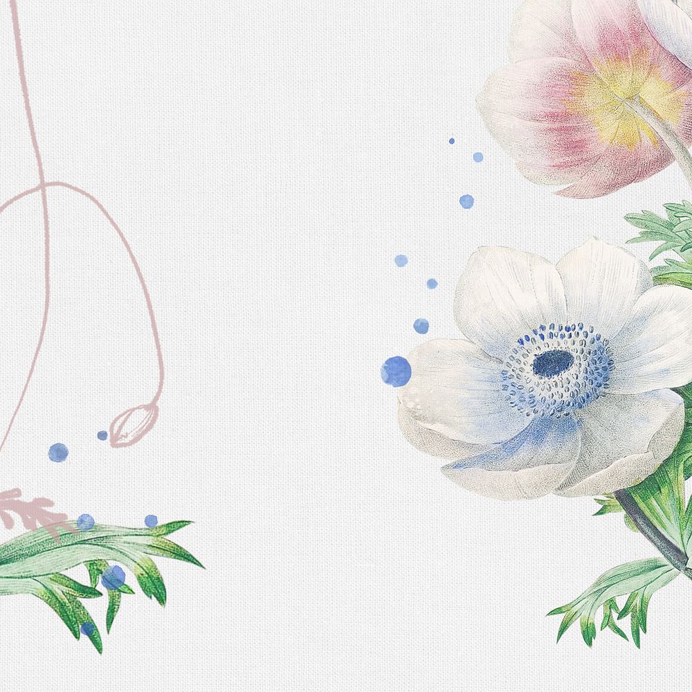 Beautiful flowers vintage illustration, editable design