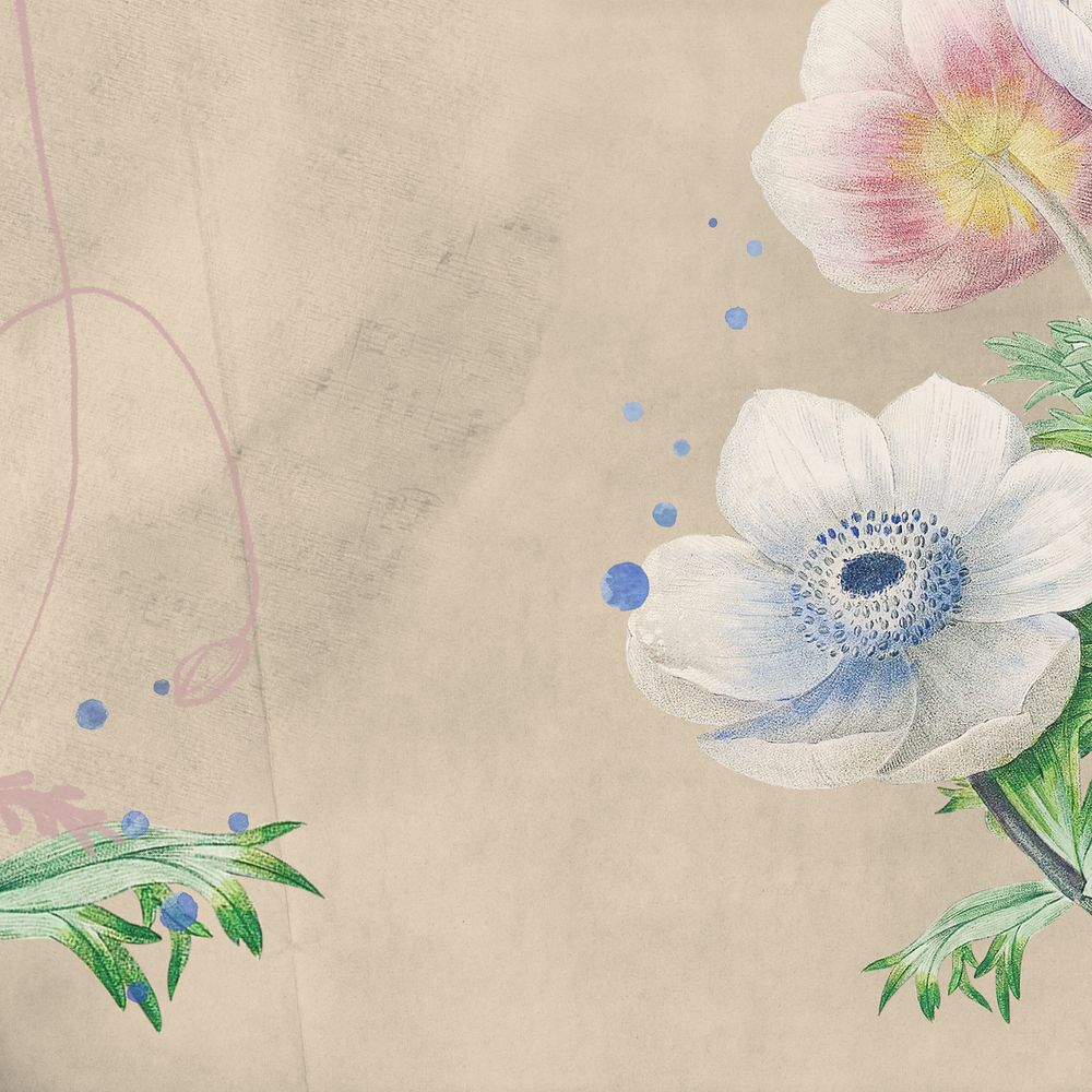 Vintage chinese flowers illustration, editable design