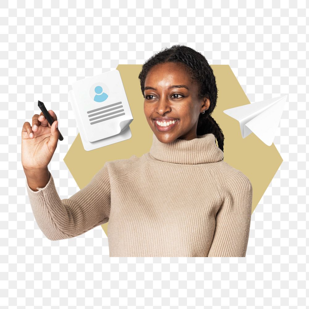 Png human resources editable element, transparent background