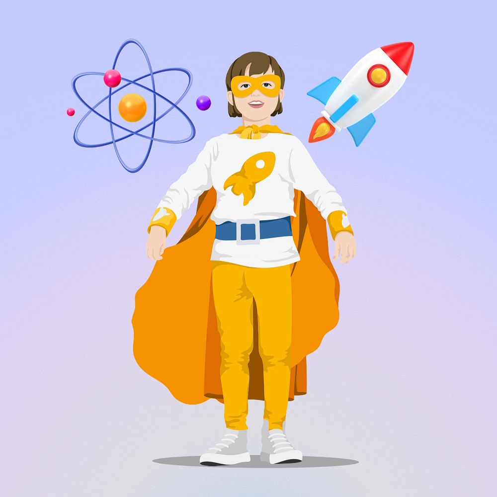 Science for kid  collage element, vector illustration