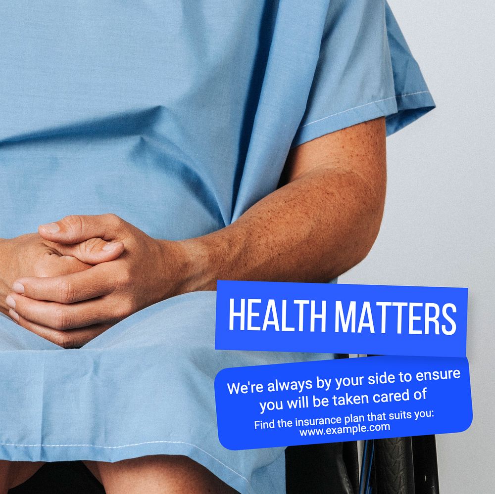 Insurance ads Instagram post template, editable text