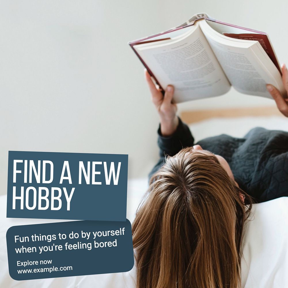 Find your hobby Instagram post template, editable text