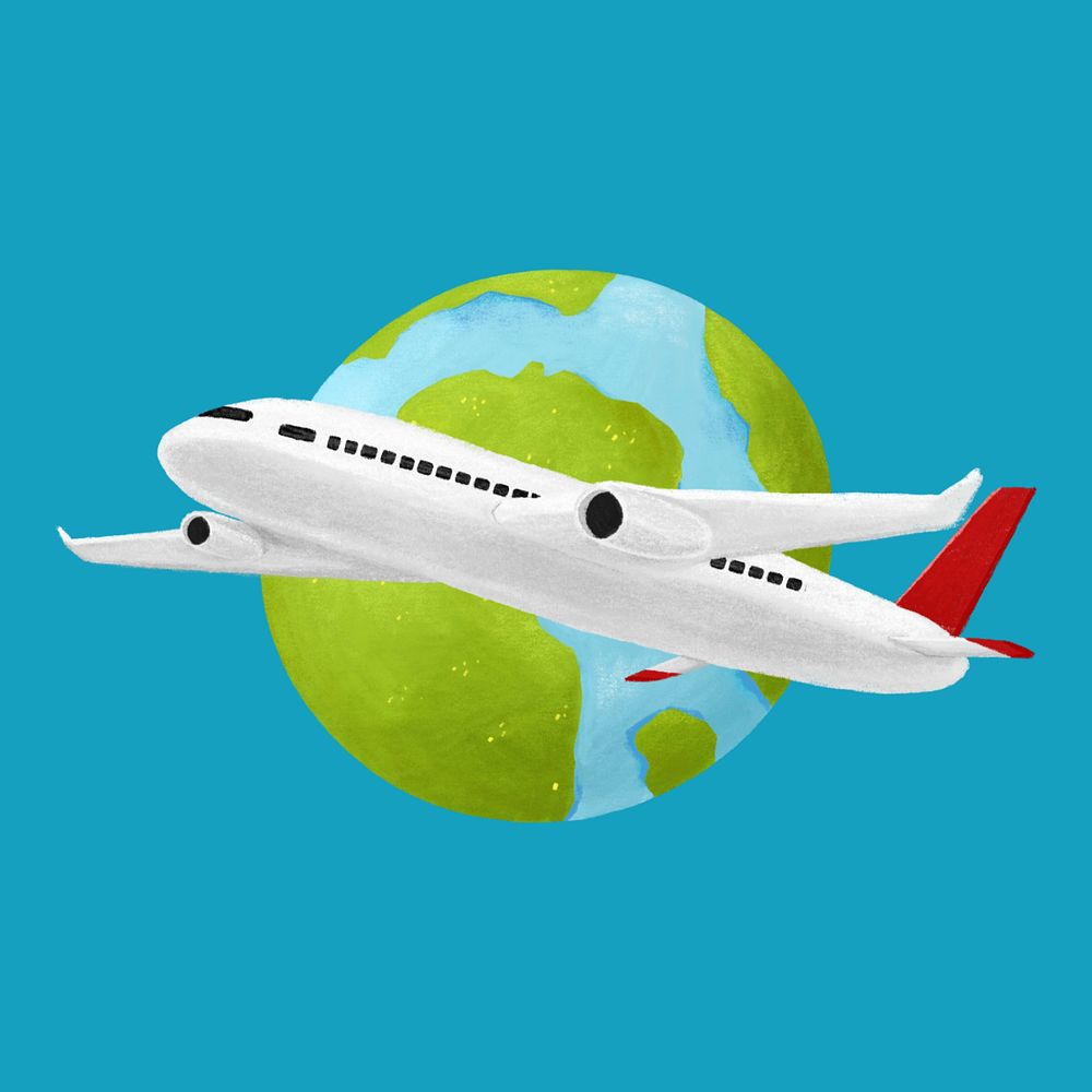 Travel abroad aesthetic illustration background, editable design