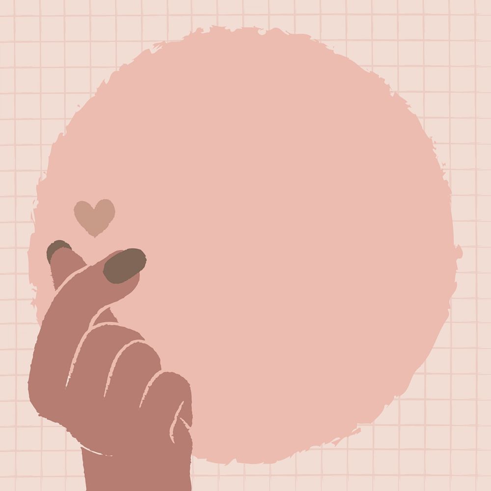 Mini heart gesture, love illustration editable design